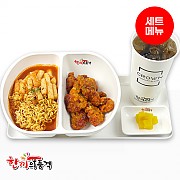 매콤달콤라볶이+불닭치킨-단무지