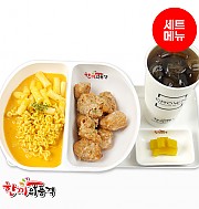 매콤크림라볶이+까르보치킨-단무지