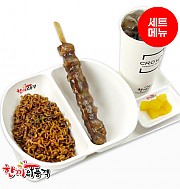 짜파게티+리얼데리야끼꼬치+음료-단무지