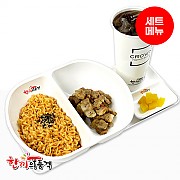 불닭볶음면+오븐삼겹살+음료-단무지