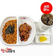 춘천식닭갈비볶음밥+양념치킨+음료-단무지