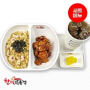 새우삼선볶음밥+양념치킨+음료-단무지