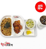 XO게살볶음밥+불닭치킨+우동국물+음료-단무지