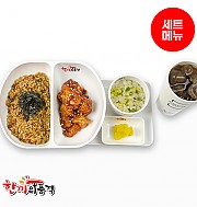 XO게살볶음밥+양념치킨+우동국물+음료-단무지