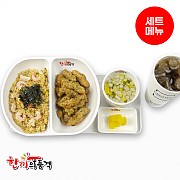 새우삼선볶음밥+찹쌀탕수육+우동국물+음료-단무지