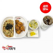 소불고기볶음밥+후라이드치킨+우동국물+음료-단무지