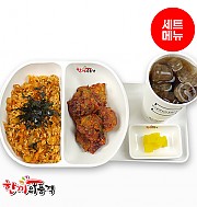 감자탕볶음밥+불닭치킨+음료-단무지