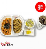 감자탕볶음밥+찹쌀탕수육+우동국물+음료-단무지