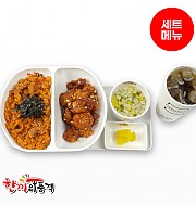 낙지볶음밥+양념치킨+우동국물+음료 -단무지
