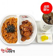 낙지볶음밥+양념치킨+음료-단무지