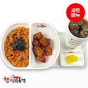 낙지볶음밥+불닭치킨+음료-단무지