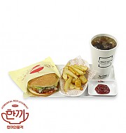 매콤한치킨버거+모듬감자튀김+음료