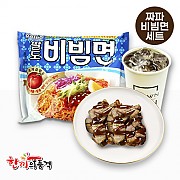 비빔면+오븐삼겹살+음료