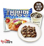 비빔면+오븐삼겹살+음료