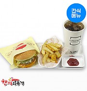 담백한새우버거+모듬감자튀김+음료