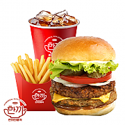 더블치즈 버거 세트 ( 음료 + 감자튀김)