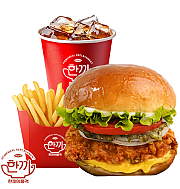 통살 치킨버거 세트 ( 음료 + 감자튀김 )