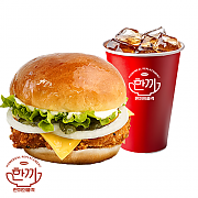 화이트 어니언 치킨버거 세트 ( + 음료 )